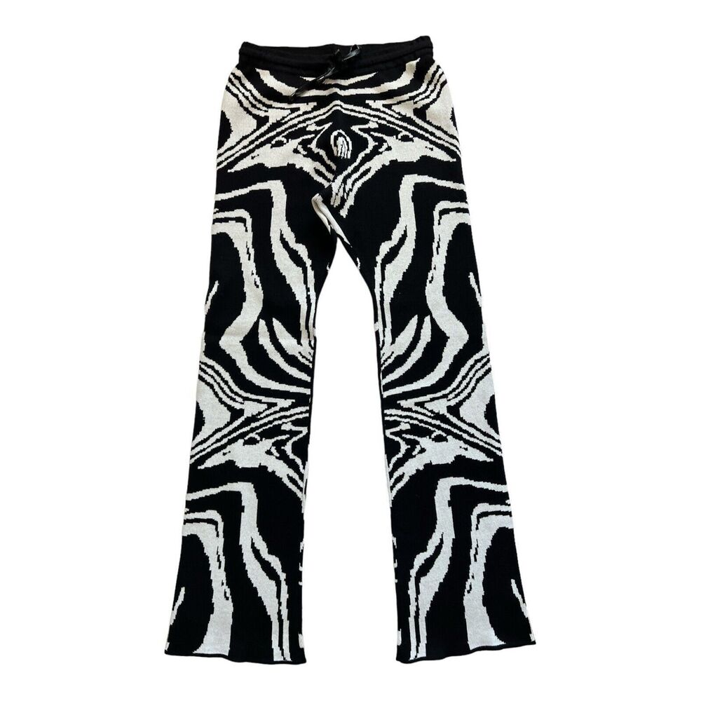 Caryn Vallone Pants Womens Medium Pull On Knit Wide Leg Retro 70s Cotton NWT